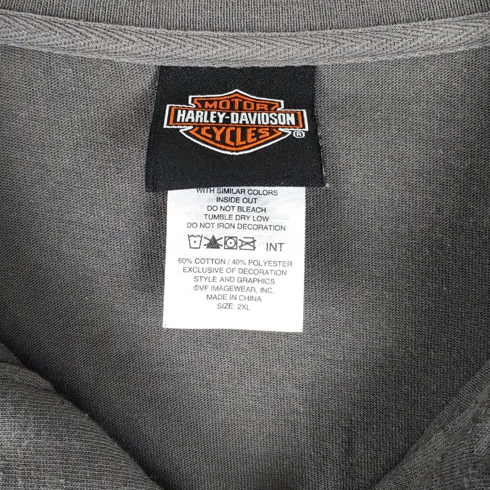 Harley Davidson Mens 2XL Brown SSlv Button Shirt - Picture 4 of 7